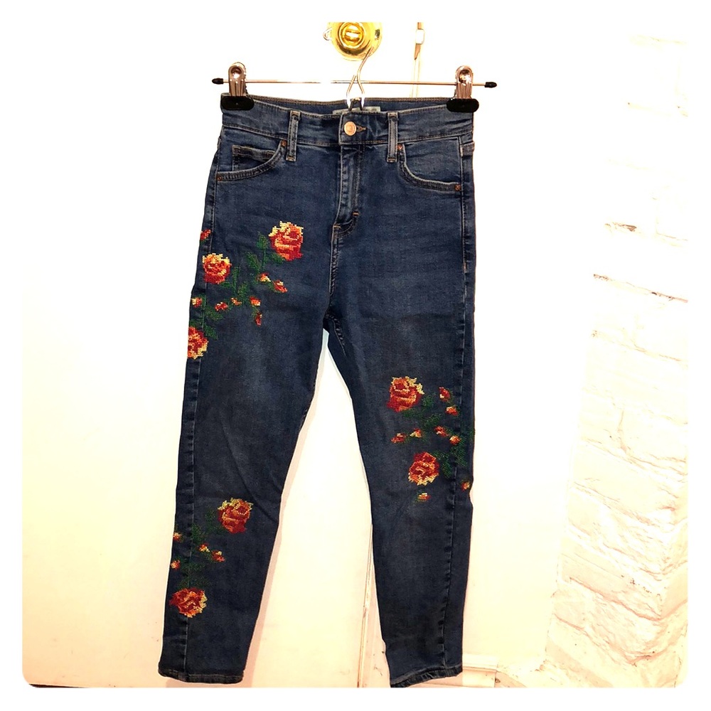 Top shop Petit Jamie Embroidered Denim